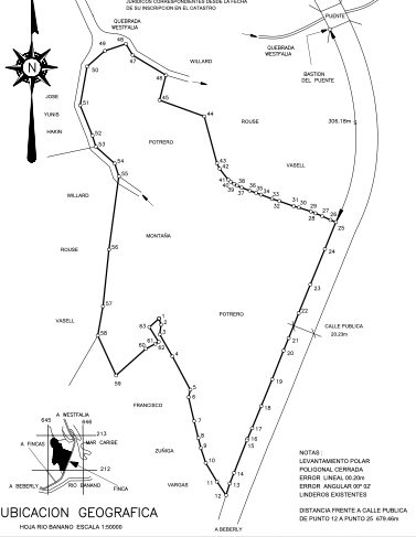 Property cadastral map sourced from Costa Rica’s National Registry, detailing boundaries, dimensions, and legal status for full transparency